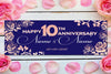 Image of Wedding Anniversary Banner, Personalized Sign Happy 10th Anniversary Sign, Anniversary Party Decor Custom Anniversary Backdrop GraphixPlace