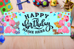 Happy Birthday Banner Personalized Sign Nursery Kids Children Party Decoration Banner Custom Name Happy Birthday Vinyl Sign Multiple Sizes GraphixPlace
