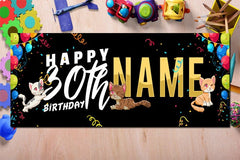 Happy 30th  Birthday Banner Personalized Sign Custom Name Banner Cheers to 30 Years Party Decor Banner Happy Birthday Sign multiple Sizes GraphixPlace