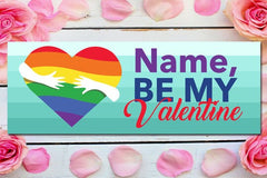 Personalized Happy Valentines Day Rainbow Sign Banner GraphixPlace