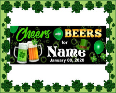 Personalized Name Cheers Beers St Patrick's Day Banner GraphixPlace