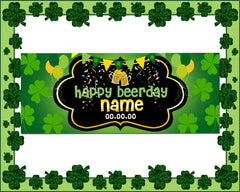 St Patrick's Day Happy Beerday Décor Green Clover Banner GraphixPlace