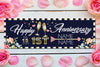 Image of Happy Anniversary Banner Wedding Anniversary Ideas Personalized Sign, Anniversary Decor Sign 1 Year of Marriage Banner Vinyl Outdoor GraphixPlace