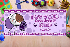 Let's Pawty Banner Dog Birthday Banner Personalized Dog Birthday Sign Happy Birthday Banner Boy Girls Pet Birthday Party Decorations GraphixPlace