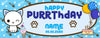 Image of Happy Purrthday Banner Cat Kitty Birthday Sign  Personalized Birthday Cat Sign Custom Kitty Cat Birthday Banner Party Decor Vinyl Backdrop GraphixPlace