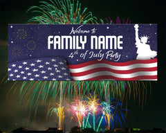 4th of July Patriotic Fireworks American Flag Sign Banner GraphixPlace
