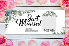 Just Married Banner Just Married Sign Wedding Banner Personalized Sign Just Married Party Decor Getaway Car Banner Married Car Vinyl Sign GraphixPlace