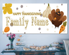 Happy Thanksgiving Banner With Personalized Family Name GraphixPlace