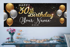 30th Birthday Banner Personalized Custom Birthday Banner Adult 30th Birthday Backdrop Banner Confetti Ideas Happy birthday sign Many Colors GraphixPlace