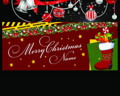 Quarantine Merry Christmas Personalized Name Party Banner GraphixPlace