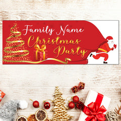 Personalized Family Name Christmas Party Wall Decor Banner GraphixPlace