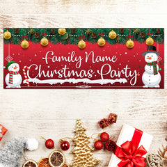 Family Name Christmas Party Holiday Banner GraphixPlace