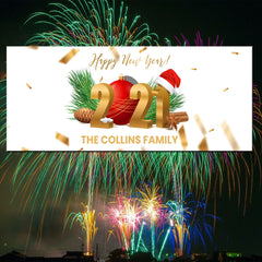 Happy New Year Banner Welcome 2022 With Personalized Family Name 7 Sizes GraphixPlace