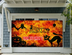Happy Halloween Party Personalized Name Backdrop Banner GraphixPlace