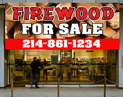 Firewood for Sale Custom Banner, Campfire Wood Outdoor Yard Sign GraphixPlace