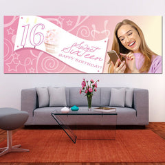 16th Birthday Banner Sweet 16 Birthday Party Banner Custom Name Banner Happy 16th Birthday Girls Banner 16th Birthday Backdrop Party Decor GraphixPlace