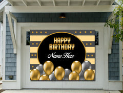 Birthday Backdrop Birthday Patio Banner Birthday Gold Balloons Personalized Banner Adult Birthday Banner Birthday Outdoor Vinyl Banner GraphixPlace