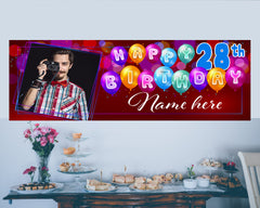 Birthday Banner for Men and Women Birthday Banner Happy Birthday Banner Birthday Balloons Personalized Banner Adult  Birthday Banner GraphixPlace