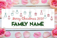 Merry Christmas Personalized Name Sign Party Wall Decor Outdoor Vinyl Sign GraphixPlace