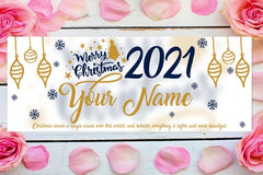 Merry Christmas Wall Décor Banner Personalized Family Name Vinyl Sign GraphixPlace