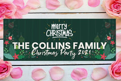 Merry Christmas Party Banner 2021 With Personalized Family Name GraphixPlace