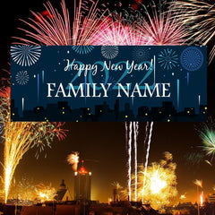 Happy New Year Personalized Family Name Banner 7 Sizes GraphixPlace