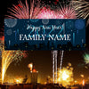 Image of Happy New Year Personalized Family Name Banner 7 Sizes GraphixPlace