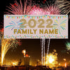 Image of Happy New Year Banner Personalized Family Name Holiday Sign 7 Sizes GraphixPlace